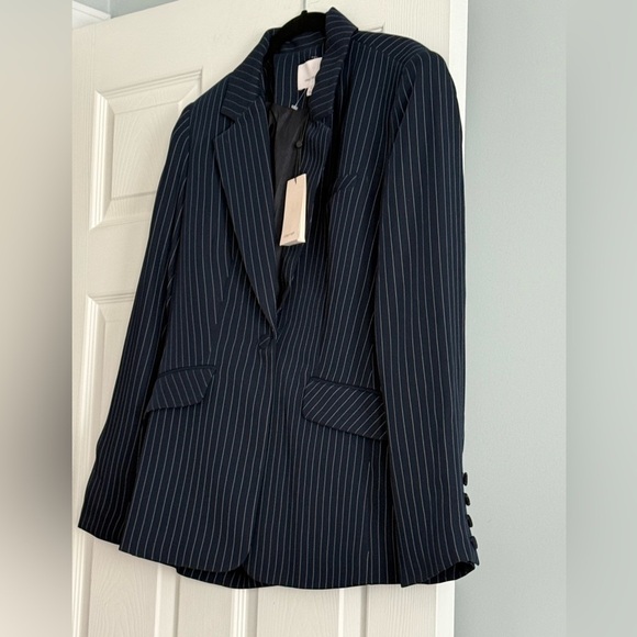 Cinq‎ a sept Brighten pinstripe navy blue blazer NEW size 4